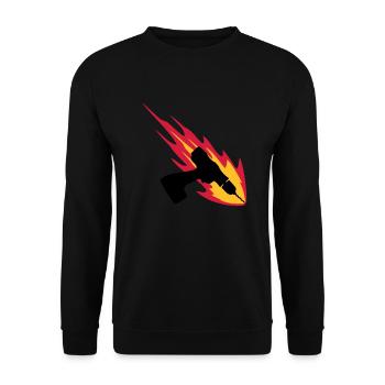 Cordless Drill On Fire - Unisex Sweatshirt - black - Front - Alina (178cm) & Michal (187cm)