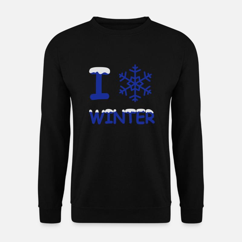 I love winter Schneeflocke - Unisex Pullover - Schwarz