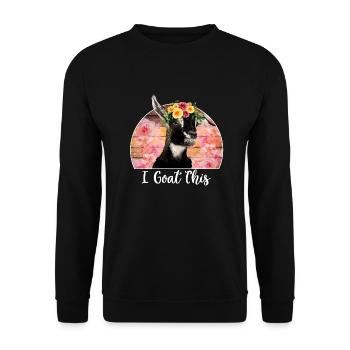 I Goat This - Unisex Sweatshirt - black - Front - Alina (178cm) & Michal (187cm)