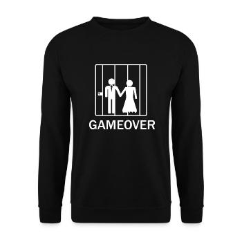 Gameover bachelorette party wedding gift - Unisex Sweatshirt - black - Front - Alina (178cm) & Michal (187cm)