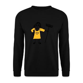 Woman with broom - cleaning lady - V2 - Unisex Sweatshirt - black - Front - Alina (178cm) & Michal (187cm)