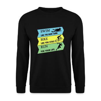 Triathlon - Unisex Sweatshirt - black - Front - Alina (178cm) & Michal (187cm)