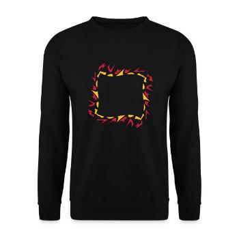 Abstrait feu flamme structure - Sweat-shirt Unisexe - noir - Devant - Alina (178cm) & Michal (187cm)