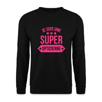 Je suis une Super Opticienne - Unisex Pullover - Schwarz - Vorne - Alina (178cm) & Michal (187cm)