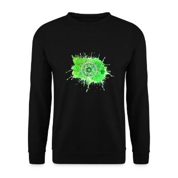 Mandala - Grün - Unisex Pullover - Schwarz - Vorne - Alina (178cm) & Michal (187cm)