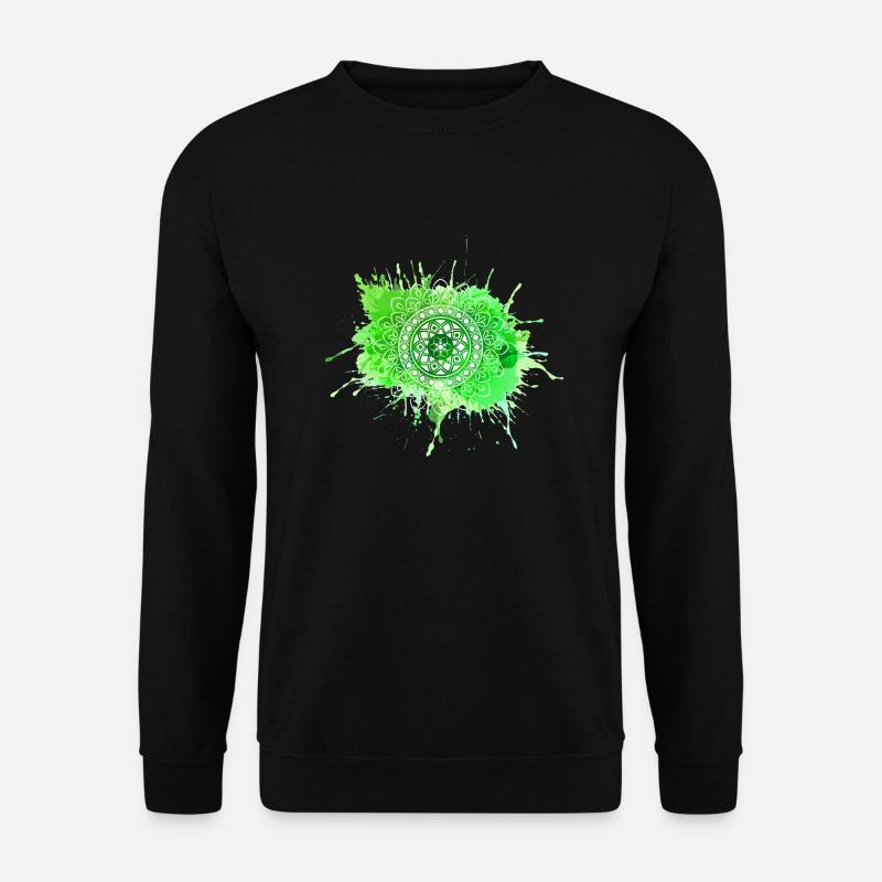Mandala - Grün - Unisex Pullover - Schwarz