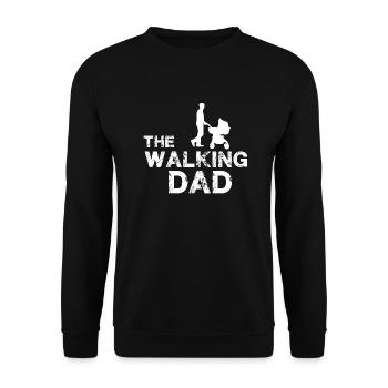 Le papa qui marche - Sweat-shirt Unisexe - noir - Devant - Alina (178cm) & Michal (187cm)