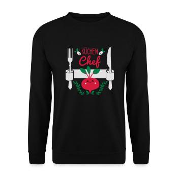 Küchenchef - Köchin - Koch - Barbecue - Grill - 3C - Unisex Pullover - Schwarz - Vorne - Alina (178cm) & Michal (187cm)