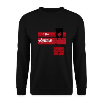 anime, manga - Unisex Sweatshirt - black - Front - Alina (178cm) & Michal (187cm)