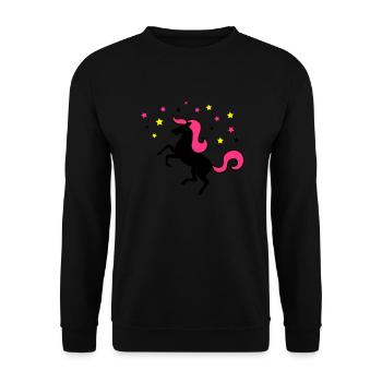 unicorn - Unisex Pullover - Schwarz - Vorne - Alina (178cm) & Michal (187cm)