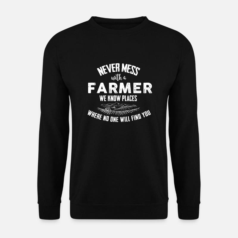Farmer Never mess - Unisex Pullover - Schwarz