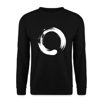 Enso Zen Symbol Buddhismus Kalligrafie Yoga Kreis - Unisex Pullover - Schwarz - Vorne - Alina (178cm) & Michal (187cm)
