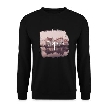 Belgium - Unisex Sweatshirt - black - Front - Alina (178cm) & Michal (187cm)