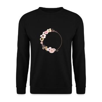 peachy_wreath - Unisex Pullover - Schwarz - Vorne - Alina (178cm) & Michal (187cm)