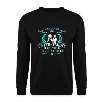 game over enterrement de vie de jeune fille - Unisex Sweatshirt - black - Front - Alina (178cm) & Michal (187cm)
