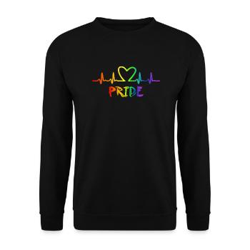 LGBT Pride Rainbow Heartbeat - Sweat-shirt Unisexe - noir - Devant - Alina (178cm) & Michal (187cm)