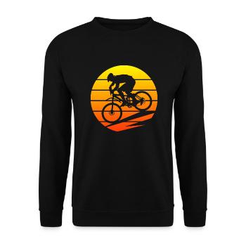 Mountain bike biker MTB - Unisex Sweatshirt - black - Front - Alina (178cm) & Michal (187cm)