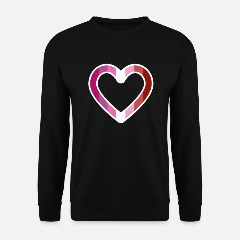 LGBT Herz Lesbisch Lesben Flagge Fahne Pink Lila - Unisex Pullover - Schwarz