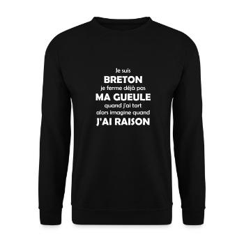 Je suis Breton - Sweat-shirt Unisexe - noir - Devant - Alina (178cm) & Michal (187cm)