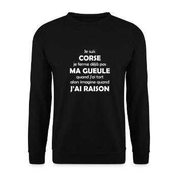 Je suis Corse - Sweat-shirt Unisexe - noir - Devant - Alina (178cm) & Michal (187cm)