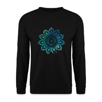 Mandala - blue - Unisex Sweatshirt - black - Front - Alina (178cm) & Michal (187cm)