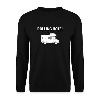 Caravane Camping-car Voyage Voyager - Sweat-shirt Unisexe - noir - Devant - Alina (178cm) & Michal (187cm)