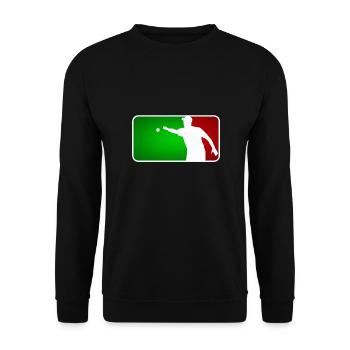 Petanque Boule Petanca Major League Style ITALY - Unisex Pullover - Schwarz - Vorne - Alina (178cm) & Michal (187cm)