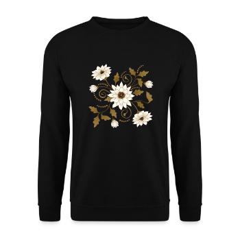 Flowers - Unisex Sweatshirt - black - Front - Alina (178cm) & Michal (187cm)