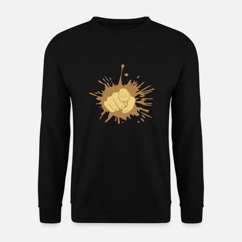 Klecks Tropfen Hand - Unisex Pullover - Schwarz