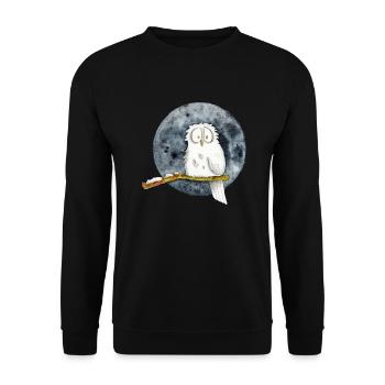 Die Schneeeule - Unisex Pullover - Schwarz - Vorne - Alina (178cm) & Michal (187cm)