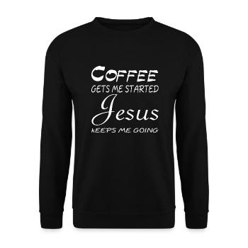 Jesus Christ God Faith - Unisex Pullover - Schwarz - Vorne - Alina (178cm) & Michal (187cm)