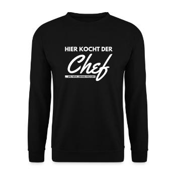 Chef Koch Kochen Papa Vater Küche Familie - Unisex Pullover - Schwarz - Vorne - Alina (178cm) & Michal (187cm)