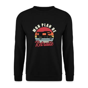 mon plan de retraite camping car - Sweat-shirt Unisexe - noir - Devant - Alina (178cm) & Michal (187cm)