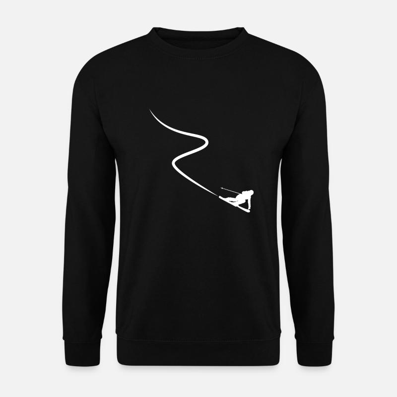 Skier pulls track behind deep snow - Unisex Sweatshirt - black