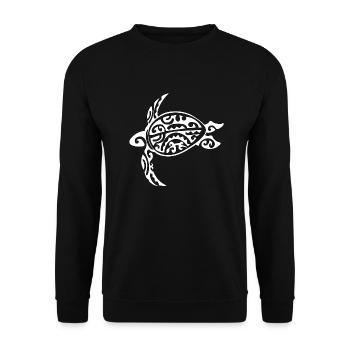 tortue maorie 8 blanc - Sweat-shirt Unisexe - noir - Devant - Alina (178cm) & Michal (187cm)