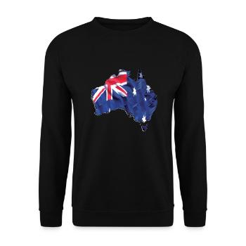Echte Australien Flagge – Flag Map - Unisex Pullover - Schwarz - Vorne - Alina (178cm) & Michal (187cm)
