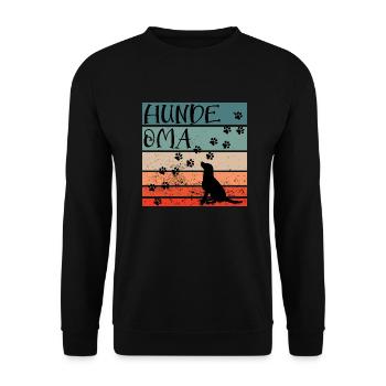 Hunde Oma Vintage Labrador - Unisex Pullover - Schwarz - Vorne - Alina (178cm) & Michal (187cm)