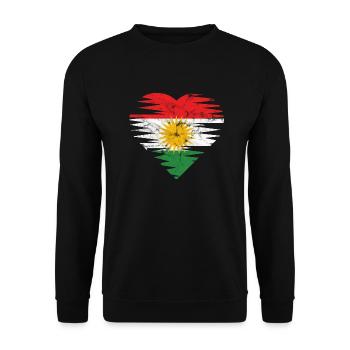 Kurdistan heart BytheManzanitas - Unisex Sweatshirt - black - Front - Alina (178cm) & Michal (187cm)