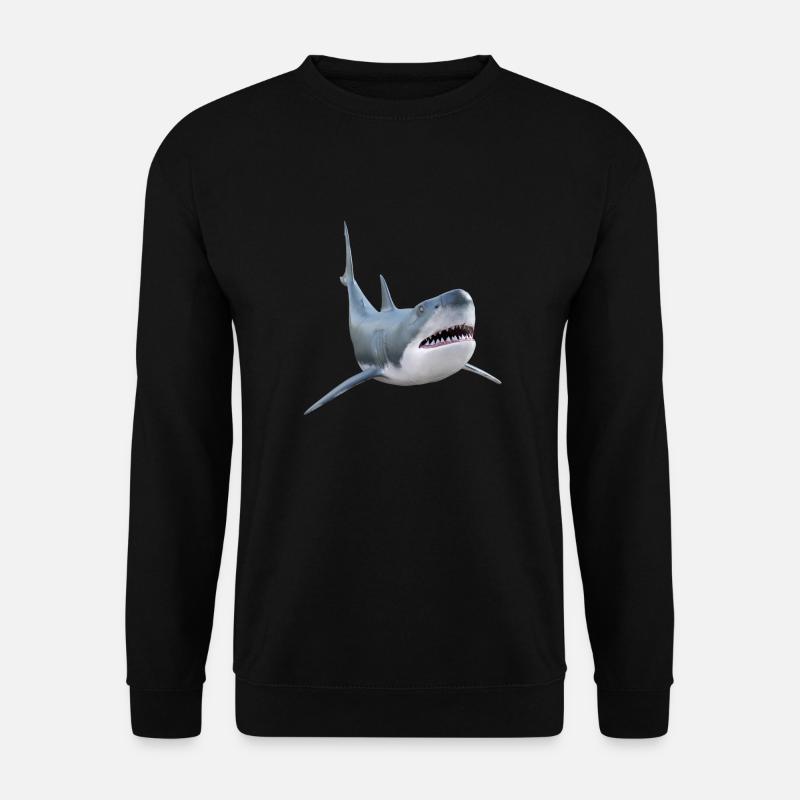 White shark, shark - Unisex Sweatshirt - black