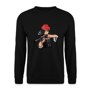 Bollenhut Gift for a Black Forest Woman - Unisex Sweatshirt - black - Front - Alina (178cm) & Michal (187cm)