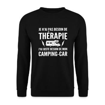 thérapie camping-car / humour camping-car - Sweat-shirt Unisexe - noir - Devant - Alina (178cm) & Michal (187cm)