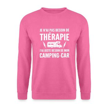 thérapie camping-car / humour camping-car - Sweat-shirt Unisexe - rose - Devant