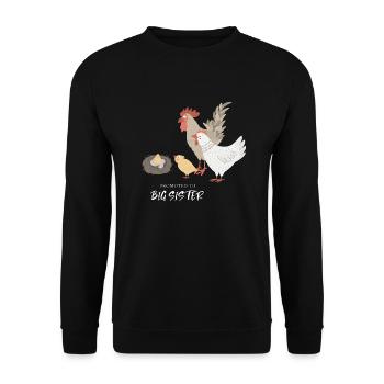 Promu à la grande sœur - Sweat-shirt Unisexe - noir - Devant - Alina (178cm) & Michal (187cm)