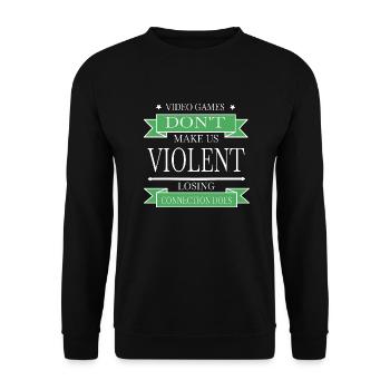 8 bit humor retro videogames bday adventure - Unisex Sweatshirt - black - Front - Alina (178cm) & Michal (187cm)