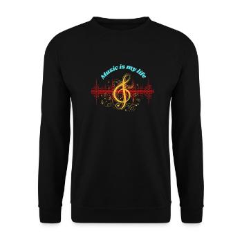 Music life - Sweat-shirt Unisexe - noir - Devant - Alina (178cm) & Michal (187cm)