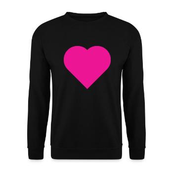 Pink heart simple - Unisex Sweatshirt - black - Front - Alina (178cm) & Michal (187cm)