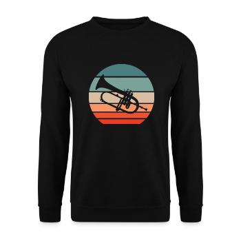 Flügelhorn Flügelhornist Blasorchester Orchester - Unisex Pullover - Schwarz - Vorne - Alina (178cm) & Michal (187cm)