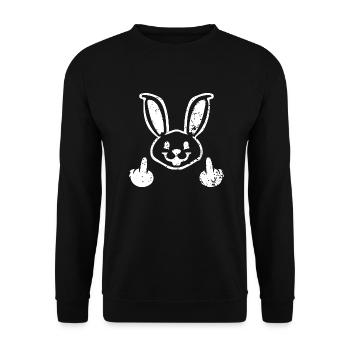 CHEEKY RABBIT - CHEEKY RABBITS - Middlefinger - Unisex Pullover - Schwarz - Vorne - Alina (178cm) & Michal (187cm)