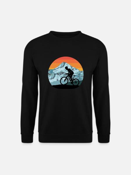 Mountainbike Fahrrad fahren Berge Gebirge vintage - Unisex Pullover - Schwarz