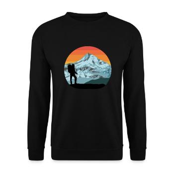 Randonneurs - montagnes - montagnes - randonneurs - vintage - Sweat-shirt Unisexe - noir - Devant - Alina (178cm) & Michal (187cm)